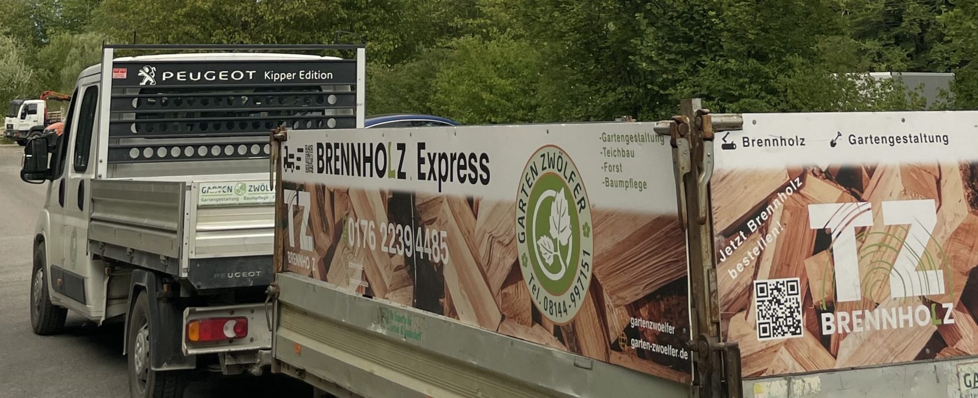 Unser Lieferfahrzeug- der Brennholzexpress. Brennholzexpress im Einsatz im Kreis Fürstenfeldbruck, Starnberg und Landsberg.